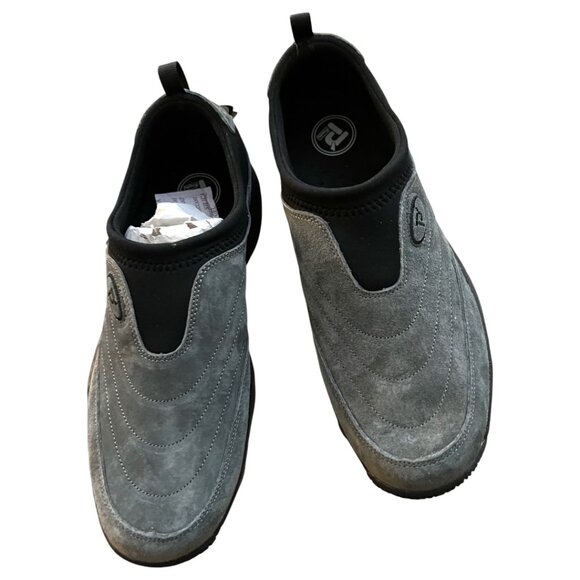 Propet Men’s 9 D Wash N Wear Slip-On Shoes M3850 SR Pewter Suede Scotchgard Slip - Picture 4 of 11